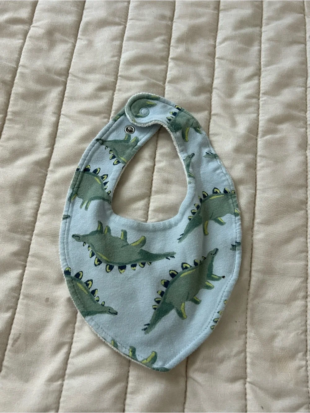 Carter's Green Dinosaur Bib and Neutral Baby Bodysuit bundle